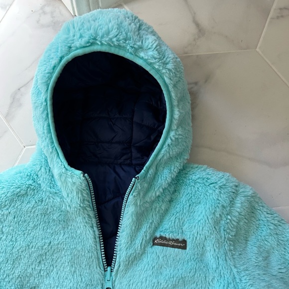 Eddie Bauer Girls Navy Blue Winter Snow
Jacket Reversible Soft Fleece Small 7/8 - Picture 4 of 9